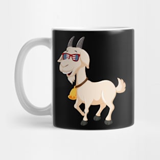 Patriotic Goat With America Flag Sunglasses 4Th Of July Mug